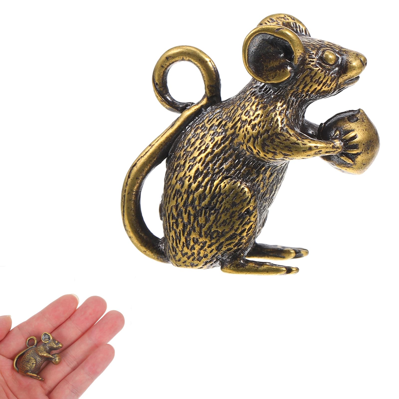 Amazon.com: TOYANDONA Brass Mouse Figurine Mini Lucky Rat Statue